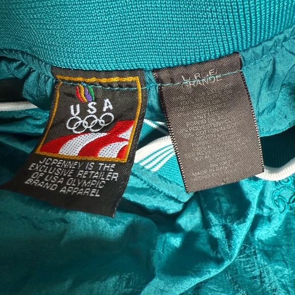 1990's USA Olympics Teal Pullover Windbreaker - Picture 3 of 10